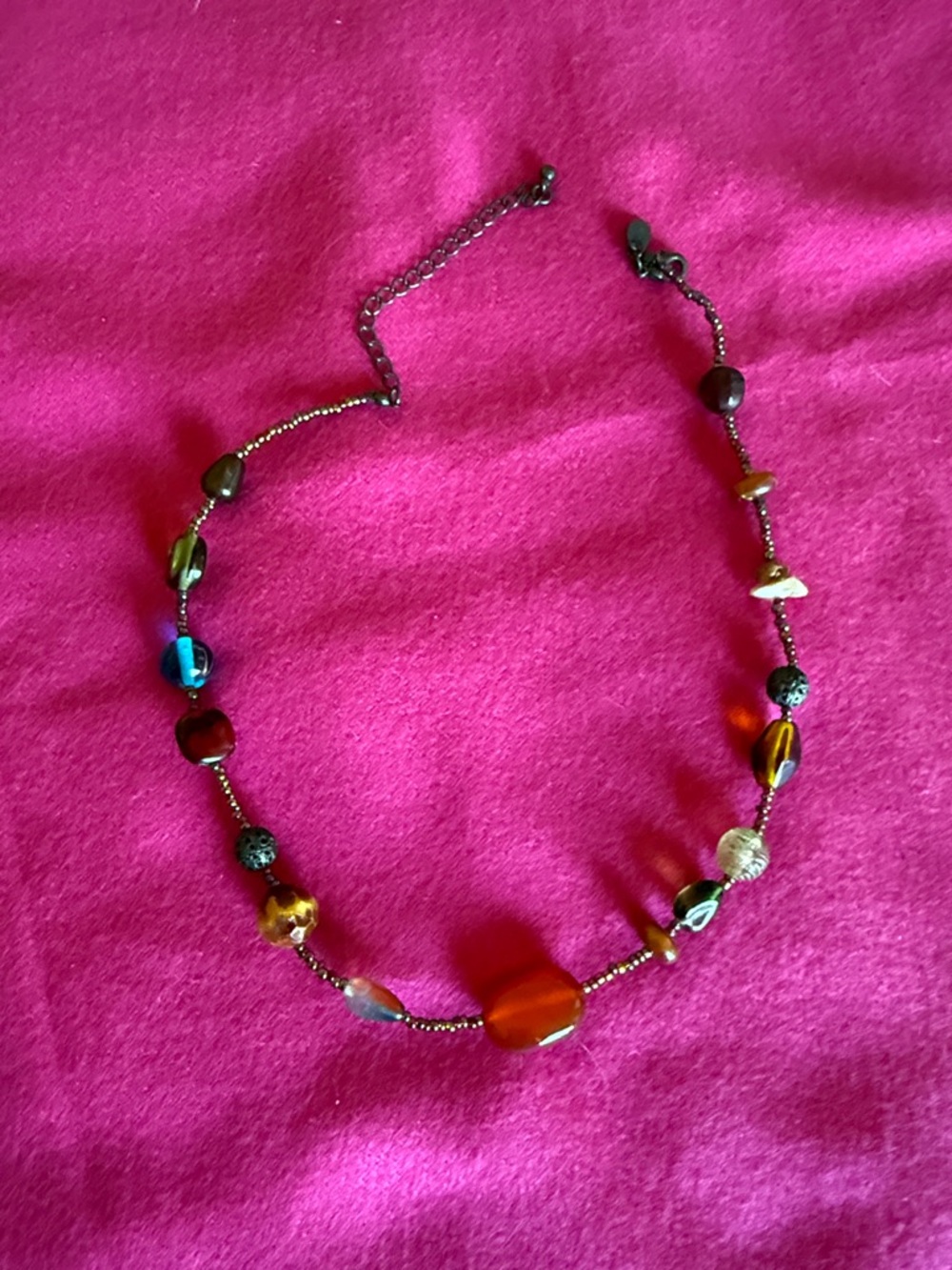 Lia Sophia Multicolor Beaded Necklace with multi colored stones
